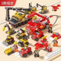 【Ready】⚡ Compatible with Lego building blocks educational children assembled toys city police car fire truck boy model birthday gift