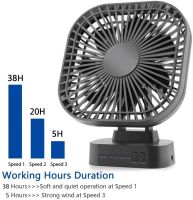 Mini USB Fan Rechargeable Battery Fan with Timer Strong Wind 3 Speed 7 Fan Leaf Desktop Portable Quiet Office Camping Outdoor