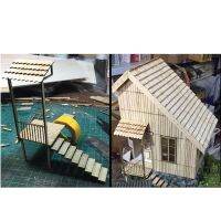 Kit Rumah Kayu Skala Tentara Diorama Meja Adegan Mode Kit Bangunan Prajurit