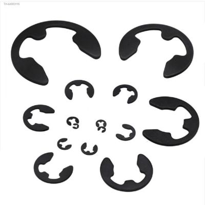 ✁♀● 10/100pcs M1.2 M1.5 M2 M3 M3.5 M4 M5 M6 M7 M8 M9 M10 M12 M15 Black Steel E Clip Circlip Retaining Ring Washer for Shaft Fastener