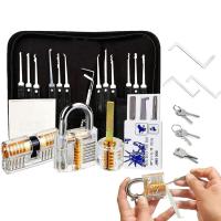 Lock Pick Set for Training Lock Picking Set for Beginners Lock Picking Set for Door Lock Metal Lock Locker with Key Storage Locking Practice Kit gently