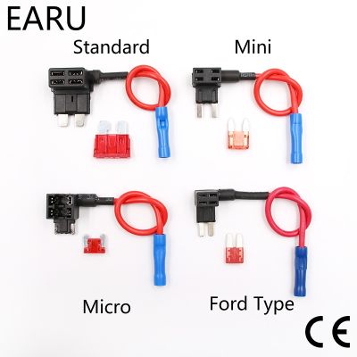 【YF】 12V Fuse Holder Add-a-circuit TAP Adapter Micro Mini Standard Ford ATM APM Blade Auto with 10A Car holder