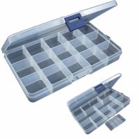 【CW】✗✆✓  15 Slots Adjustable Plastic Fishing Tackle Storage Multifunctional Organizer Boxes