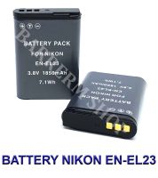 (แพ็คคู่ 2 ชิ้น) EN-EL23 / ENEL23 Camera Battery for Nikon แบตเตอรี่สำหรับกล้อง นิคอน EN-EL23 / ENEL23 Replacement Battery for Nikon Coolpix P600, P610, B700, P900, S810c (Black) BY BARRERM SHOP