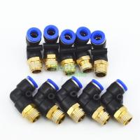 8มม. X 14 เกลียวนิวเมติกข้อศอกชาย Connector Tube Air Push In Fitting 10Pcs