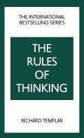 หนังสืออังกฤษใหม่ The Rules of Thinking: a Personal Code to Think Yourself Smarter, Wiser and Happier (The Rules Series) (2ND) [Paperback]