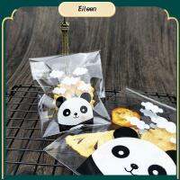 EILEEN 100pcs ใหม่ ของชำร่วยงานแต่งงาน อุปกรณ์ปาร์ตี้ แพนด้า กาวในตัว กระเป๋าใส่คุกกี้พลาสติก ถุงขนม