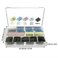 800ชิ้น2:1ขั้วต่อสายไฟกันน้ำแขนประสานท่อหดความร้อนหุ้มฉนวนกันความร้อนขั้วต่อปลั๊กปิดผนึกลวดชุดคอนเนคเตอร์ขั้วก้นหดความร้อน