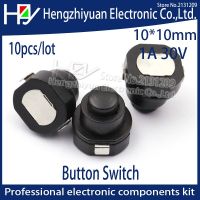 Hzy ไฟฉาย10ชิ้น/ล็อตส่วนกลมกดสวิตช์สีดำ Dc 30V 1a 10Mm X 10Mm D * H