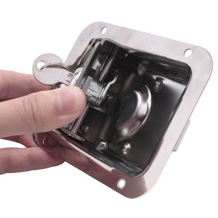 paddle-slam-latch-with-lock-amp-key-travel-trailer-lock-stainless-steel-rv-door-latch-heavy-duty-flush-mount-handle-latch