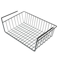 Under Shelf Table Storage Basket Rack Kitchen Wire Mesh Cabinet Organiser Multifunction Household Wardrobe Storage Baskets