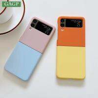 เคสซิลิโคนโทรศัพท์สีคู่สุดหรูสำหรับ Samsung Galaxy Z Flip 3 4 5G ฝาครอบเสื่อบางเคสกันกระแทกสำหรับ Samsung Z Flip3 Zflip 3 4