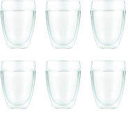 Bodum Pavina Outdoor Shatterproof Double Wall Plastic Tumbler 6-Pack, 12 Ounce, Clear