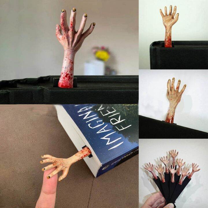 ที่คั่นหนังสือรูปมือที่คั่นหนังสือฮาโลวีนแนวสยองขวัญ