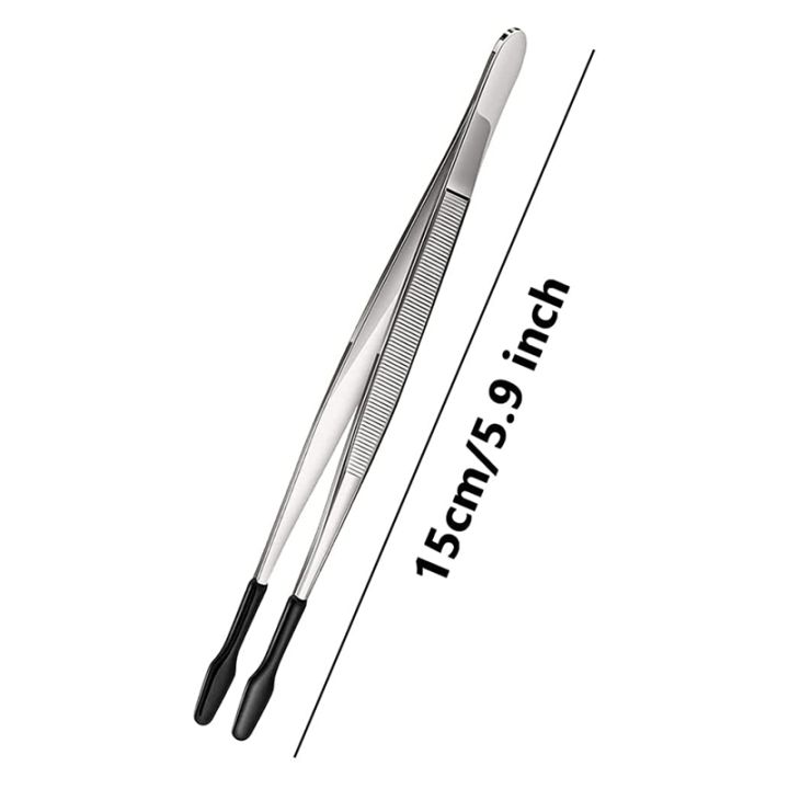 2-pcs-rubber-tipped-tweezers-soft-tipped-tweezers-pvc-coated-soft-flat-tip-lab-industrial-hobby-craft-tweezers-tools