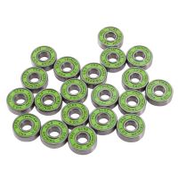 20Pcs 608 2RS Ball Bearings ILQ-9 High-Speed Bearings for Skateboards Inline Skates Scooters Roller Blade Green Training Equipment