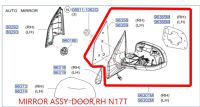 MIRROR ASSY-DOOR,RH NISSAN ALMERA N17T 96301-3AA2A  (เป็นอะไหล่แท้ NISSAN) รหัส A384