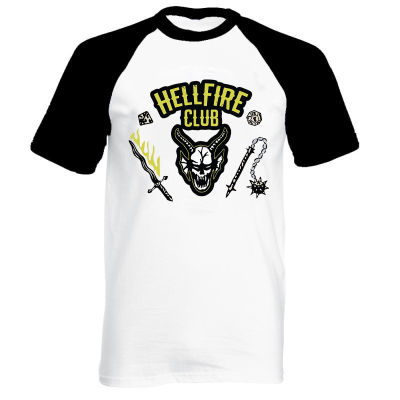 [In stock]Hellfire Club Baseball Tee สีดำแขนเย็บ T เรื่องราวแปลกๆ strangers thin