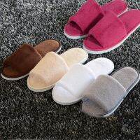 CODwumei04 Non-disposable Home Guest Slipper Warm Fluffy Shoes Hotel Coral Velvet Slippers