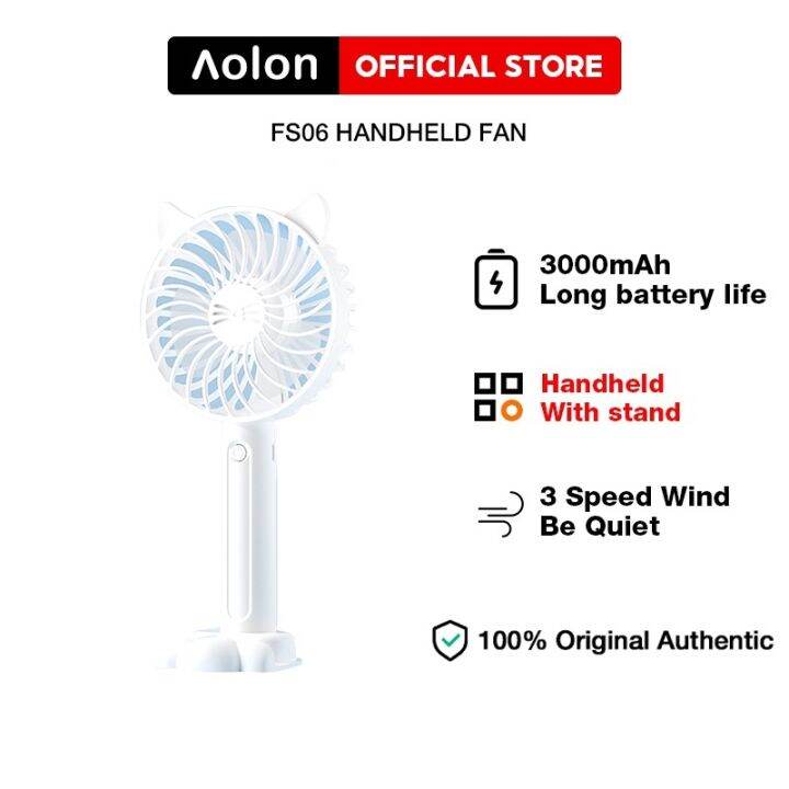 Aolon FS06 Mini Handheld Fan 3000mAh Portable USB Charging Fan Rechargeable Turbo Silent 2022