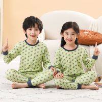 2023 Winter New Kids Pajamas Set Baby Girls Boys Cartoon Long Sleeve T-Shirt Tops and Pants Baby Sleepwear for 4 6 8 10 12Years