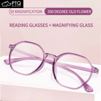 แว่นตาอ่านหนังสือป้องกันสีน้ำเงิน PTQ แว่นตาอ่านหนังสือใหม่ที่ซูมอัจฉริยะน้ำหนักเบามากสำหรับผู้หญิงและตัวผู้