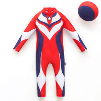 Boy Ultraman Cosplay Swimsuits Summer Child Baby Boy Halloween Costume For Kids Swimming Suit Swimwear Long Sleeve Bathing Suits