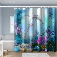 【CW】☃™∈  Underwater Shower Curtain Printed Partition With Plastic