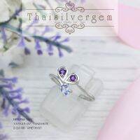 TSGjewelry?แหวนเงินแท้ 925 ?อเมทิสต์+แทนซาไนท์แท้? รุ่น NR10754 พร้อมส่งไซส์ 8(57)