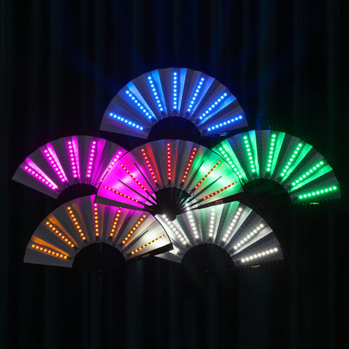 zir-พัดลมมือถือไฟ-led-ในปาร์ตี้ขนาดเล็กพัดลมมือถือเรืองแสงหลากสีพัดสำหรับแสดงบนเวทีป้ายเทศกาลงานเต้นรำ