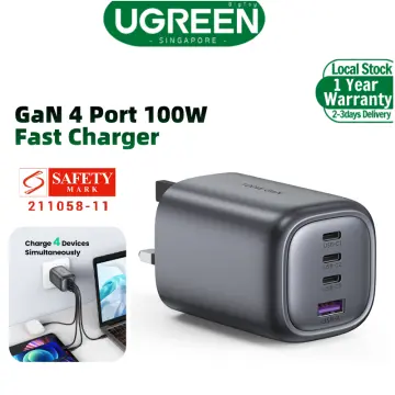 UGREEN 100W USB C Charger, Nexode 4-Port GaN Foldable Compact Wall Charger  Power Adapter Compatible with MacBook Pro/Air, iPad, iPhone 15 Pro, Galaxy  S24 Ultra, Steam Deck, Dell XPS, Google Pixelbook