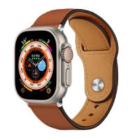 สายหนังเหมาะสำหรับสายคาด Apple Watch 45มม. 44มม. 49มม. 41มม. 40มม. 42มม. 38มม. สายรัดข้อมือ Iwatch ซีรี่ย์อัลตร้า3 5 6 SE 7 8