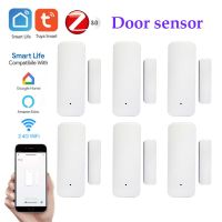 1-5 pcs tuya smart door sensor wifi zigbee door sensor detector app alarm smart home security protection work with alexa google Household Security Sys