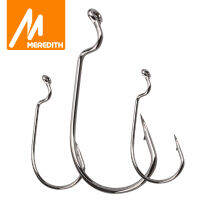 MEREDITH 50 ชิ้น/ล็อตตกปลาหนอนนุ่มตะขอเหล็กคาร์บอนสูงกว้าง Super Lock Fishhooks Lure Softjerk Hooks 8 #-5/0 Fishing Tackle-anyengcaear