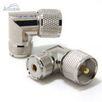 UHF PL-259ชายกับ UHF SO239หญิง L รูปร่างมุมขวา90องศา RF Coaxial Adapter Connector สำหรับ CB Ham วิทยุเสาอากาศ2-Pack