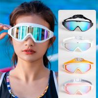 Big frame glasses swimming goggles hd waterproof anti-fog adult swimming equipment professional diving glasses -yj230525