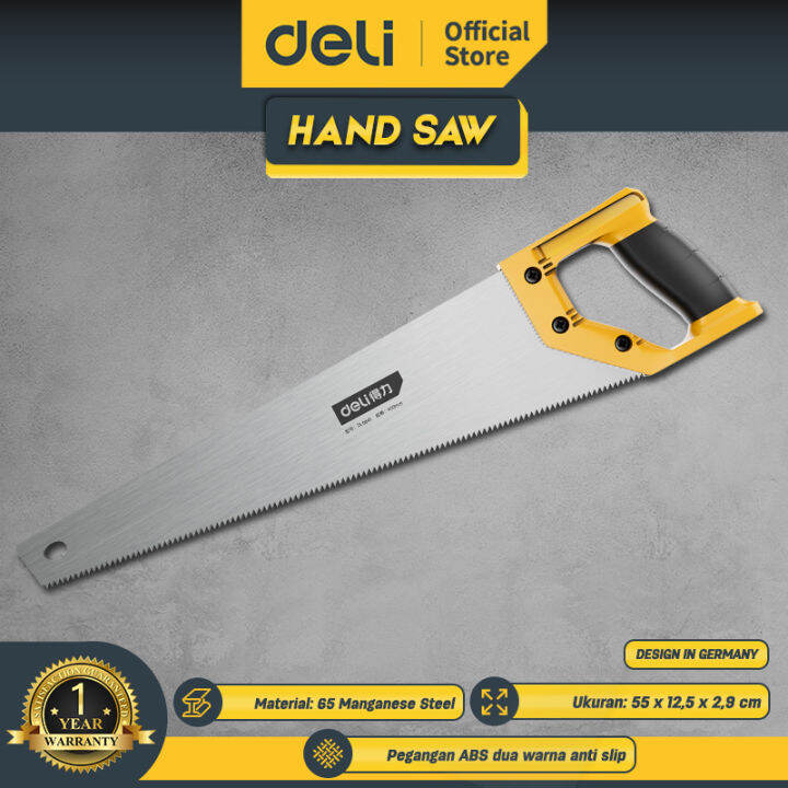 Deli Hand Saw Gergaji Tangan Tukang Pemotong Kayu Inch Tajam Dl