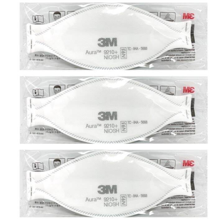 3m-x3ชิ้น-aura-9210-หน้ากากป้องกันฝุ่น-ละออง-ฟูมโลหะ-n95