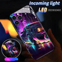 มก. เคสโทรศัพท์ไฟ LED ควบคุมเสียงมอเตอร์ไซค์แฟชั่นสำหรับเคสไอโฟนเคสโทรศัพท์15Pro 15อัลตร้า12 13 14Promax 11Promax 7 8Plus สำหรับ Apple เปลือก XR XS สูงสุด