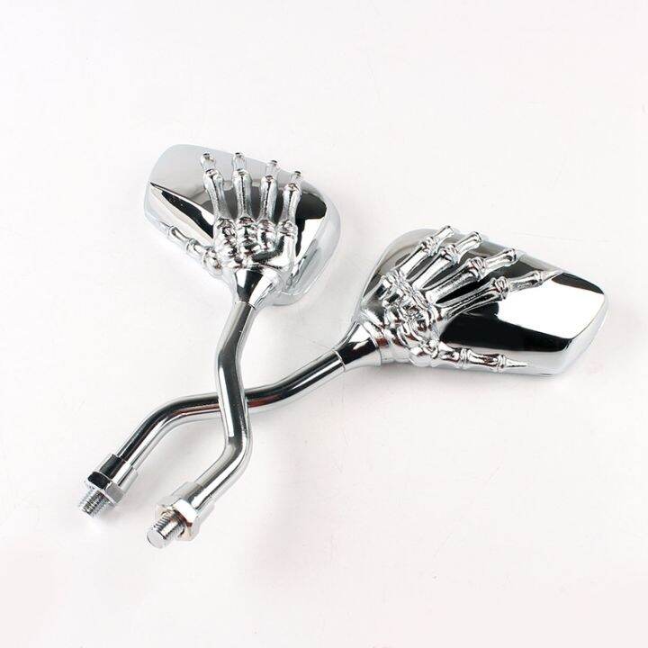 free-shipping-universal-motorcycle-scooter-back-side-mirror-modification-skull-craw-shadow-rear-view-mirrors-pair-8mm-10mm