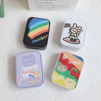 Rainbow Series Contact Lens Case With Mirror Cartoon Beauty Lens Container Women storage box gift Lenses Travel Set
