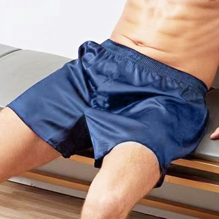 กางเกงนอนผ้าไหมชุดนอนแบบผ้าบางเฉียบสำหรับผู้ชาย