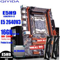 ชุดคิ LGA2011 E5H9 QIYIDA เริ่มต้น-3ชุดเมนบอร์ดพร้อม Intel Xeon E5 2640 V3 CPU 16G = 2*8G DDR4 RAM 3200Mhz M-ATX M.2 NVME