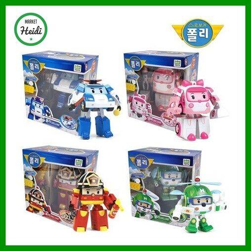 [robocar Poli Korea] Transforming Robot Poli Amber Helly Roy Deluxe Set 