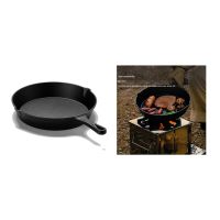 Outdoor Kitchen Pre-Seasoned Cast Iron Skillet - Frying Pan - Safe Grill Cookware for Indoor &amp; Outdoor Use