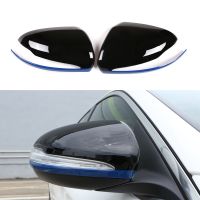 2Pcs Car Rearview Mirror Cover Black for Mercedes-Benz C E GLC S Class W205 W213 With