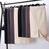 New Skirt Women Back Split y Skirt Black Bodycon Clubwear Skirt High Waist knitting Skirt Women Vintage Long Pencil Skirts