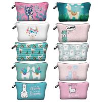 【CC】 Alpaca Printing Storage cartoon animal horse Organizer Makeup Necessaries for 1piece