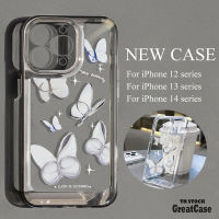 Butterfly กันกระแทก Space Case สำหรับ for iPhone 11 13 12 14 Pro Max 14 Pro 7 8 Plus XR XS Max 12 13 Pro 14 Plus SE กล้องป้องกัน