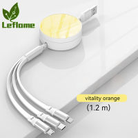 Leflame Retractable 66W 3-In-1 Usb Charge Data Cord 5-Level Telescopic Fast Charging Data Cable